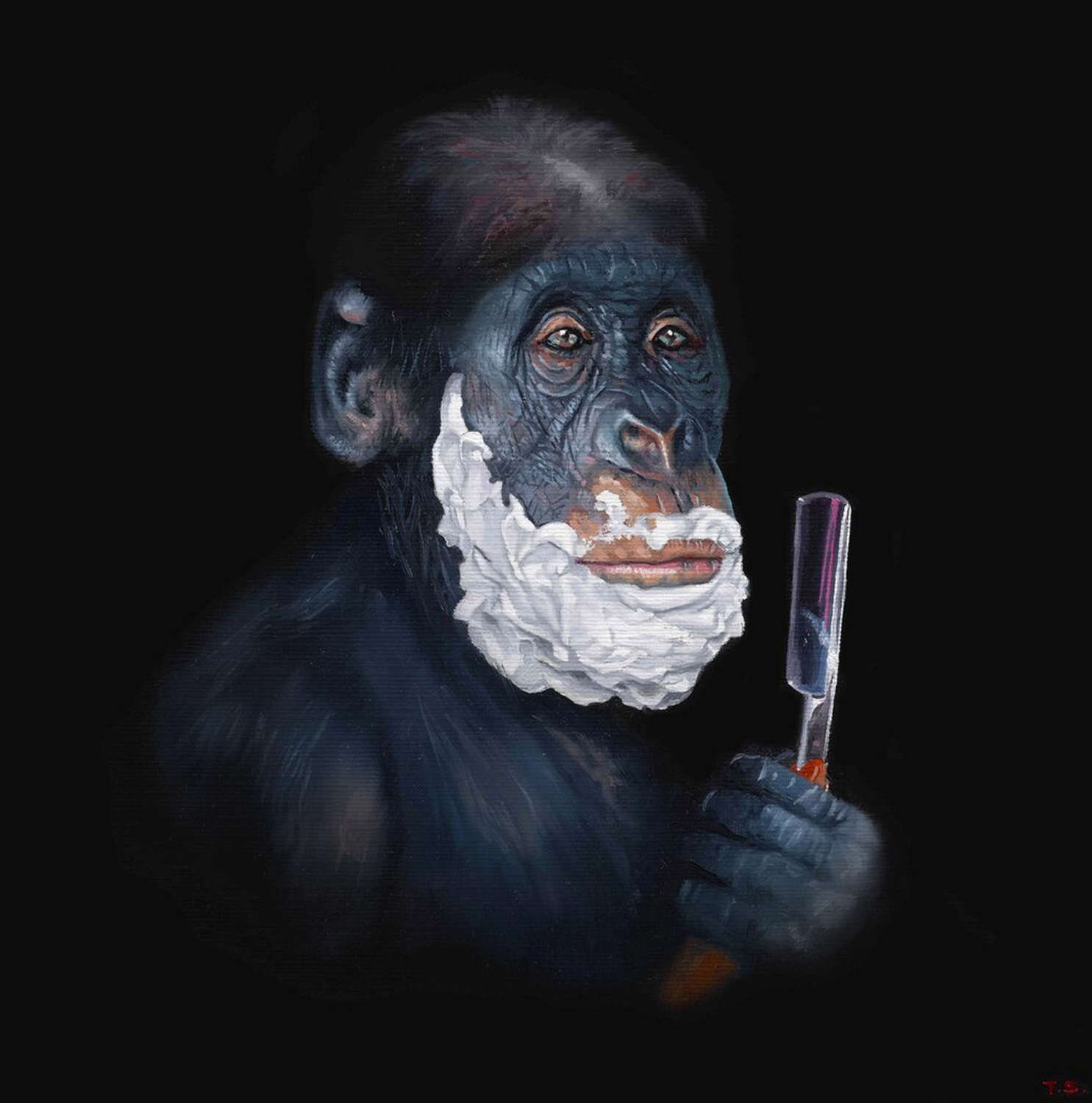 A monkey with shaving cream and a straight blade - Tony South - The Save That Lead To Matrimony -
